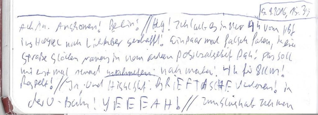Tagebuch 1